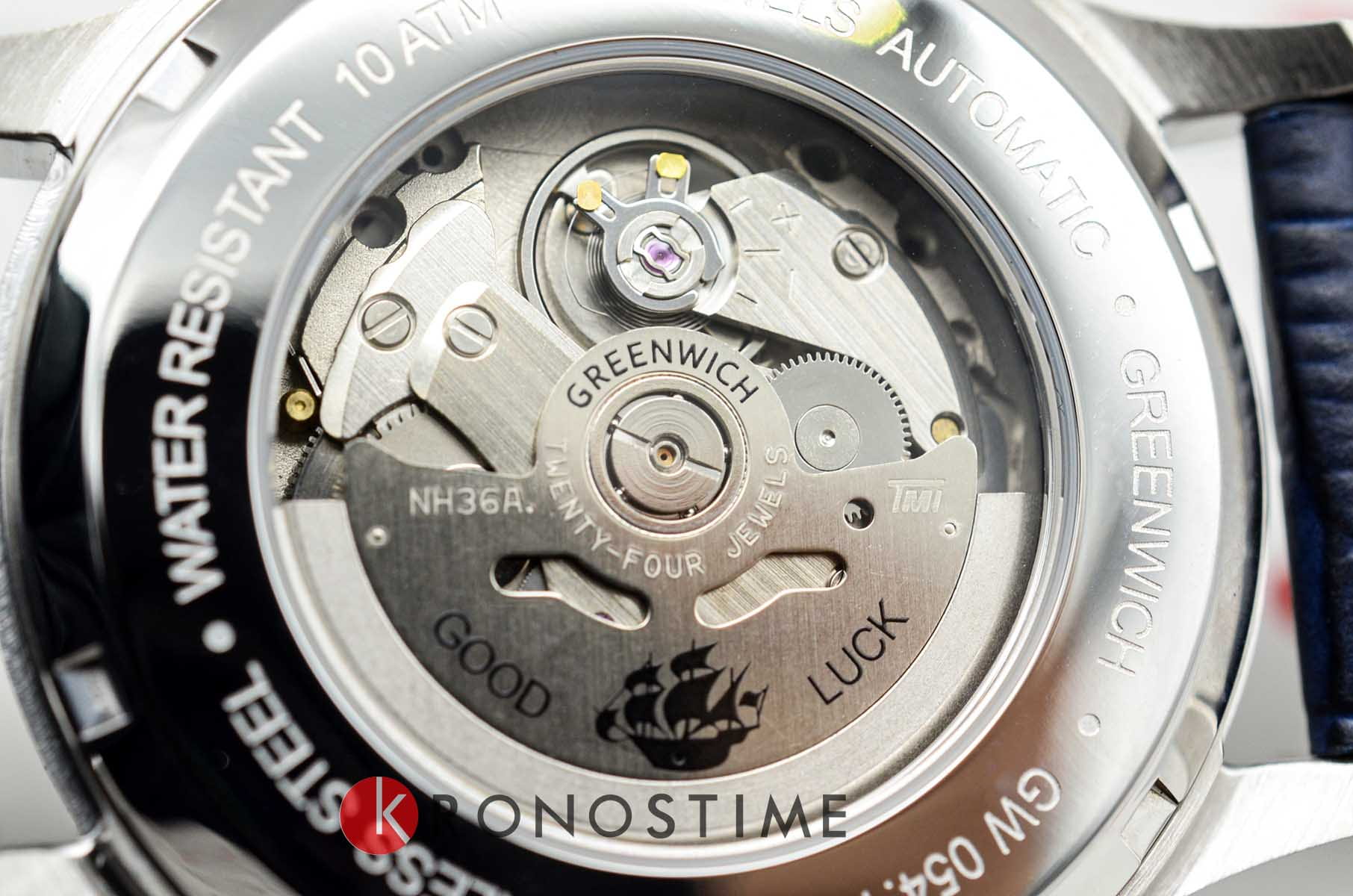 Greenwich Greenwich GW 054.16.36 мужские часы синий циферблат на запястье